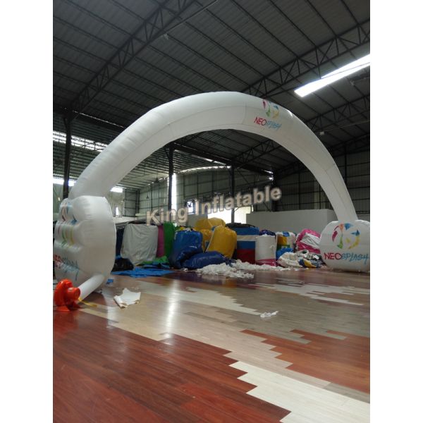 210D Nylon 10*5m White Unsealed Inflatable Arches For Event Or Advertising