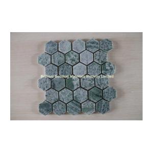 China Dark Green Marble Mosaic Tiles Hexagon Design on sale