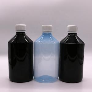 500mL/16.9oz PET Plastic Syrup Bottle Liquid Supplement Medicine Container with