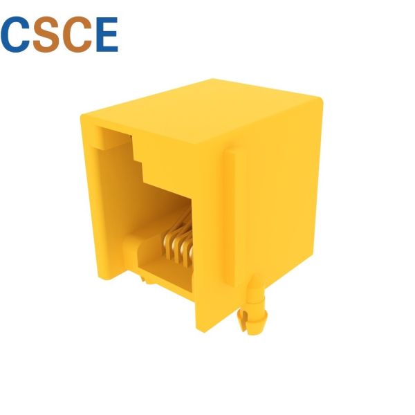 Buy 5523 Series Single Port 6P6C RJ11 Modular Jack  Left Socket With Brim Telephone Connector at wholesale prices