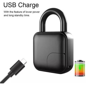 Tuya Keyless Fingerprint Padlock IP65 Waterproof USB Charging Zinc Alloy