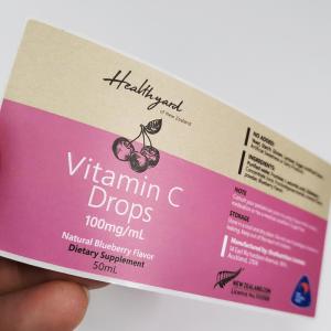 Removable Pharmaceutical Label Printing CMYK Vitamin Bottle Labels