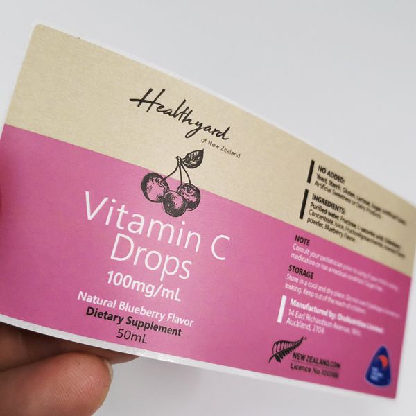 Buy Removable Pharmaceutical Label Printing CMYK Vitamin Bottle Labels at wholesale prices