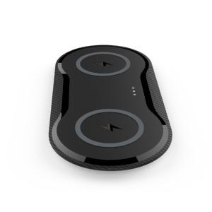 2 In 1 IPhone 12 Pro Max Portable Smartphone Charger Black Dual Wireless