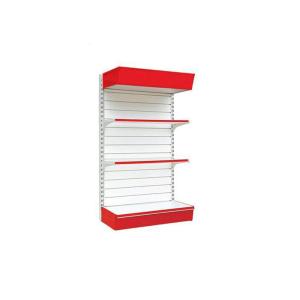 Quality Supermarket Flooring Mounted Retail Store Fixtures , Heavy Duty Slat Board Shelving for sale
