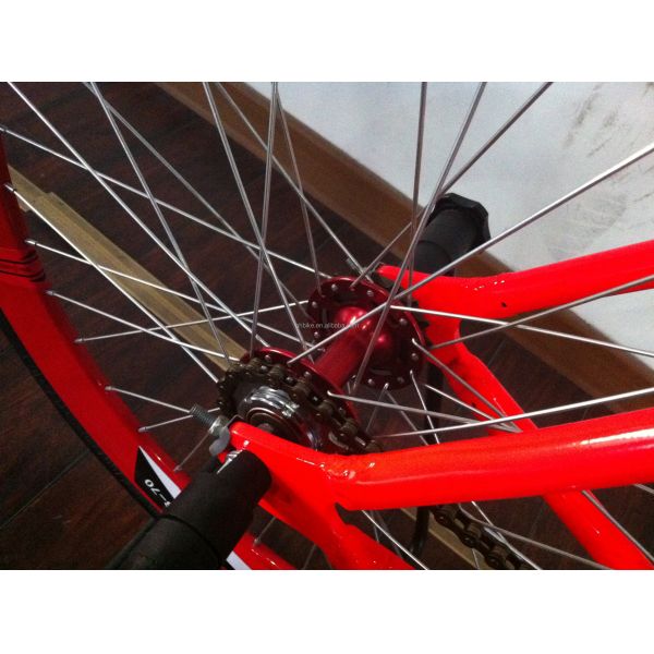 Aluminum Frame 700C OEM Flip-Flop Single Speed Red Road Handlebar Fixie Gear Bicycle