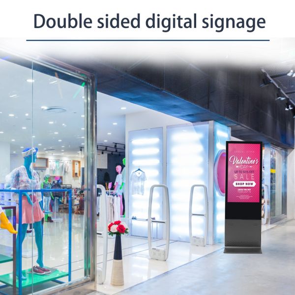 55 Inch Double Sided Kiosk Dual Screen Digital Signage 500cd/m2