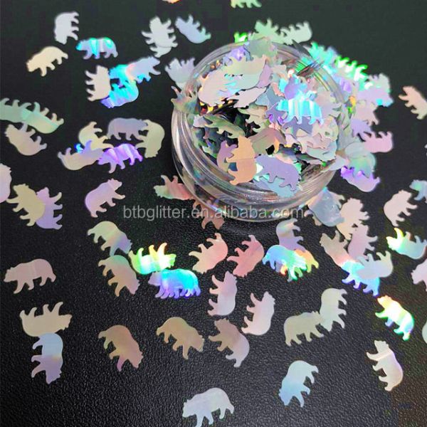 Thanksgiving Occasion Bear Glitter Shapes Polyester Duck Shaped Glitter Bear with Advanced Polyester Design