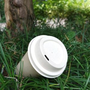 Quality Compostable Molded Sugarcane Disposable Cup Cover For Beverage Packaging for sale