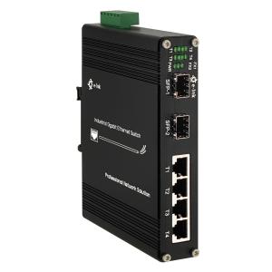 90W Industrial Switch 4-port 10/100/1000T 802.3bt PoE + 2-port 100/1000X