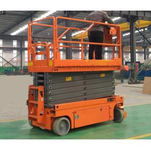 Upright Powered Hydraulic Man Lift Equipment With Emergency Stop Button