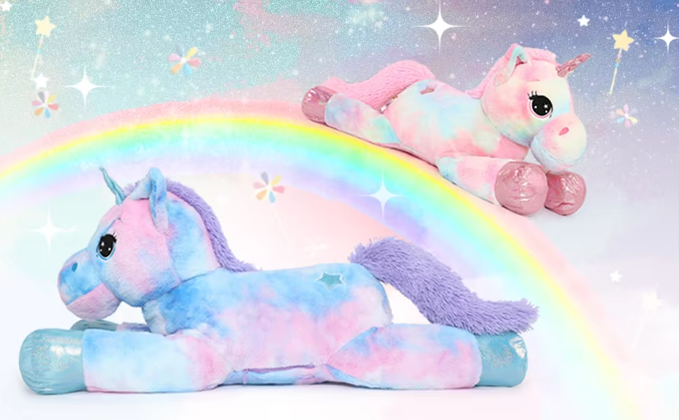 Top Quality Fashion Simple Style MORISMOS 43-Inch Purple Unicorn Stuffed Animal Soft Giant Bear PP Filling Great Birthday