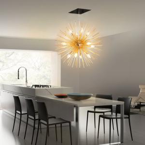 Nordic Artistic LED Aluminum Dandelion Chandelier Hanging Lamps sputnik