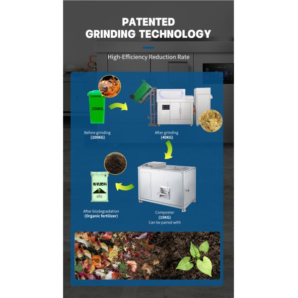 Reduce the Volume of Waste Commercial Food Waste Disposer Garbage Disposal Machine