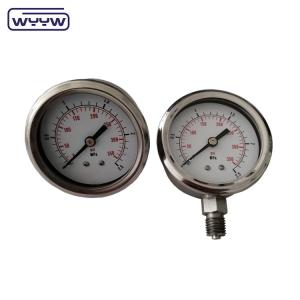 Liquid Filled Bezel Ring Pressure Gauge Manometer 2.5% Accuracy