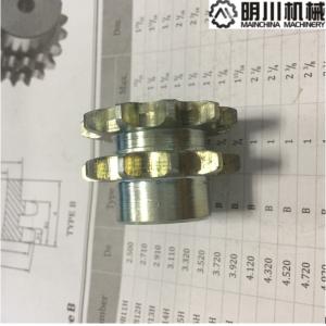 Quality 45C Silver Zincing Plating Double Chain Sprocket 06B10T With Grooves for sale