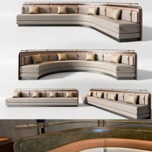 China Antique Luxury U Shape Semi Circle Booth Seating Leather Hotel Restaurant Sofa Seats on sale