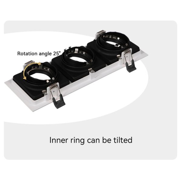 Recessed Spotlight Downlight Frame Triple-head GU10 MR16 Commercial Adjustable
