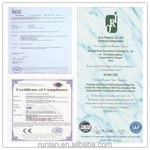 Carbon Steel Vertical Plate Type Leaf Filter with Filtration Area 2-90m3 Weight