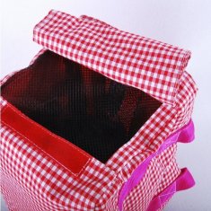 Red Lovely Checked Canvas Girl’s Pet Carriers odm-z17