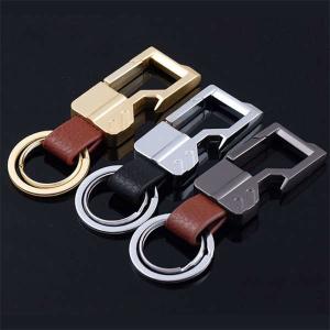 Good Quality Men Gift Leather Car Keychain Beer Bottle Opener, Stamped or