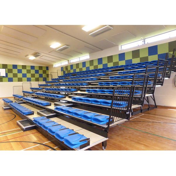 Buy Automatic Telescopic Tribunes / Black Seat Brackets Indoor Bleacher Seating at wholesale prices
