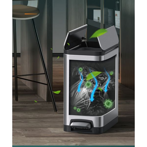 Manufacturer Living Room Household Large-capacity Kitchen Bathroom Crimped Deodorant Pedal Stainless Steel Trash Can with Lid