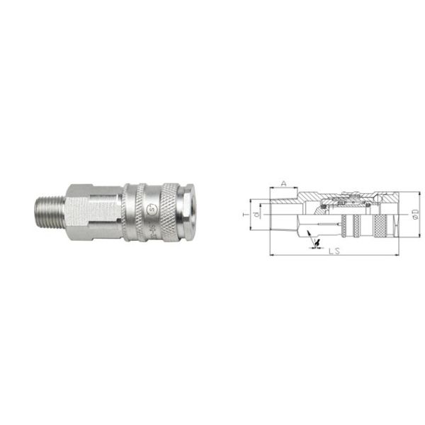Multifunctional Female Quick Release Coupling Pneumatic LSQ-320 CEJN 320 Type