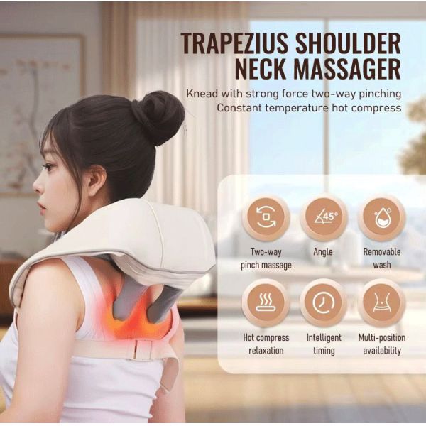 Electric Vibration Neck and Shoulder Massager Pulse Massager Kneading Shoulder Massager