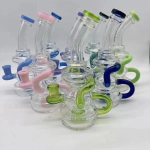 Quality Odm 9'' Hookah Water Pipe Recycler Premium Bong Glass Bubbler for sale