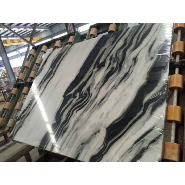 Buy Luxury Italian Marble Slabs , Panda White Marble Slab With Gray Lines at wholesale prices