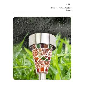 IP44 Solar Powered Mosaic Glass Garden Lights 2W 5000K