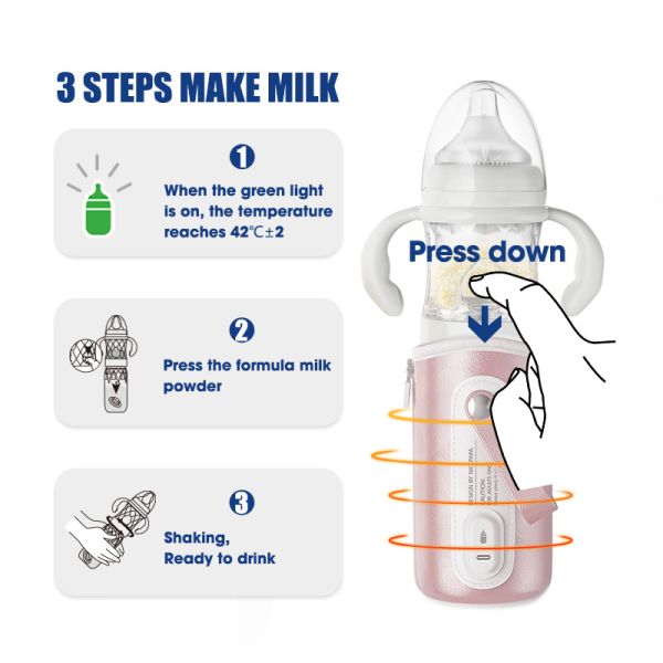 Multifunction food grade 240ml 3 in 1 quick brew instant Glass baby feeding milk