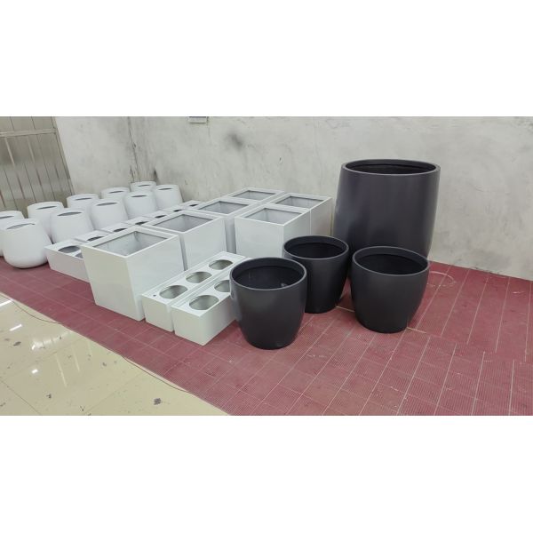 Nursery Fiberglass Resin Flower Pot Set For Succulent Garden Home Decor