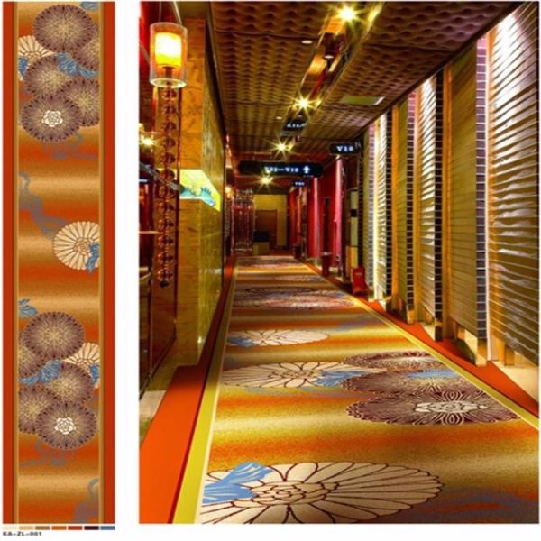 Hallway PVC Carpet Flooring / PVC Commercial Flooring Printed Pattern