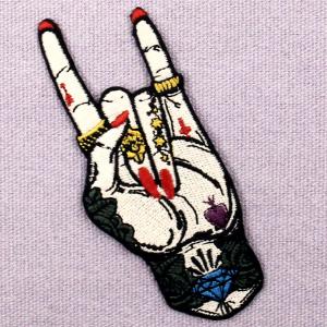 Washable Finger Ghost 100% Embroidery Motorcycle Vest Patches