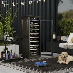 Wood Frame Drinks Refrigerator Freestanding Kitchen Wine Cooler Cabinet