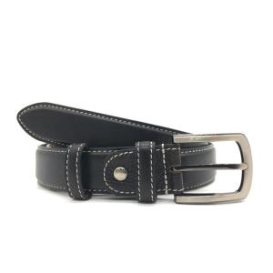Pin Buckle Black Mens Leather Dress Belt For Jeans