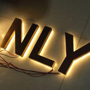 Snow 3D Titanium Gold Letters Sign for Business Letras Metalicas Schools