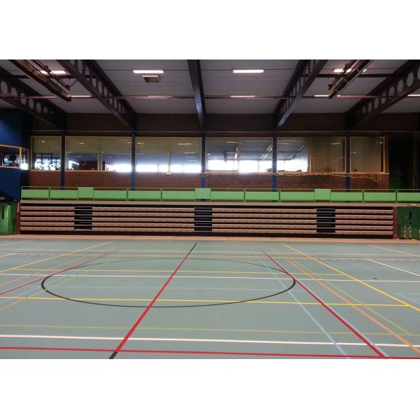 Electric Retractable Seating System Aisle Lights Optional With Optional Carpeted