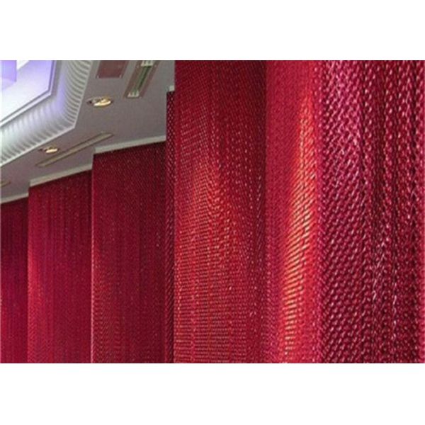 Buy Red Aluminium Chain Curtain Double Hook Type With 1.6mm 1.8mm 2.0mm Wire Diameter at wholesale prices