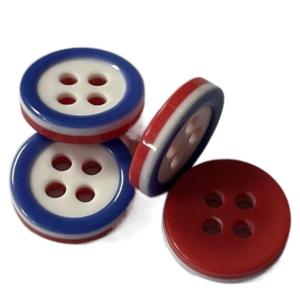 3 Layers Diy Resin Buttons With Blue Rim In 18L Use On Men'S Shirt