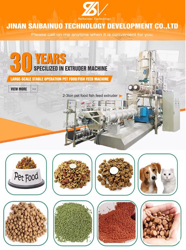 Large Capacity 500-1000kgh Fully Automatic Dog Cat Pet Food Processing Line