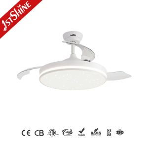 42 Inch Invisible Ceiling Fan With Starry Light For Smaller Rooms / Bedrooms