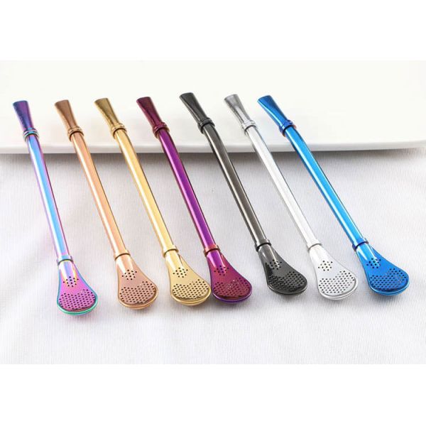 Novelty 304 Stainless Steel Straw / Creative Stainless Steel Coffee Scoop Filter