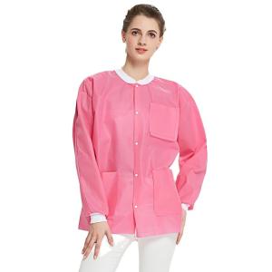 SMS Disposable Lab Coat With Knit Cuffs and Collar