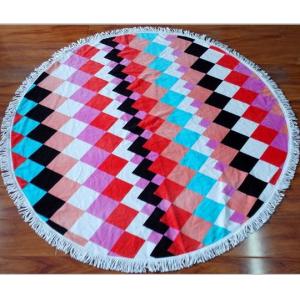 Quality ROUND BEACH TOWEL OEM DESIGN GSM400-500 160CM for sale