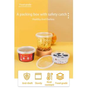 Transparent Round Plastic Food Storage Buckets Capacity 280ml/450ml/650ml Food