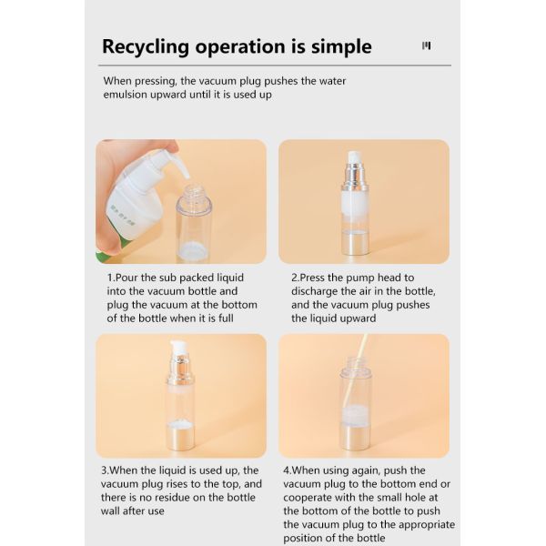 15ml/30ml/50ml/80ml/100ml/120ml Customized Color Lotion/ Cream Airless Bottle Personal Care Cosmetic Packaging Conatiner