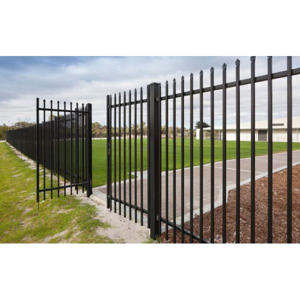 2.4m x 2.4m SHS 65mm tube black garrison garden fence panels